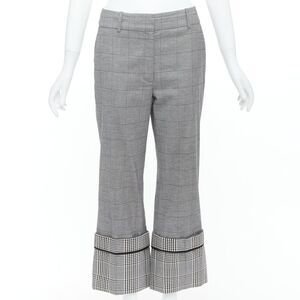 Monse wool contrast checkered turn up hem trousers